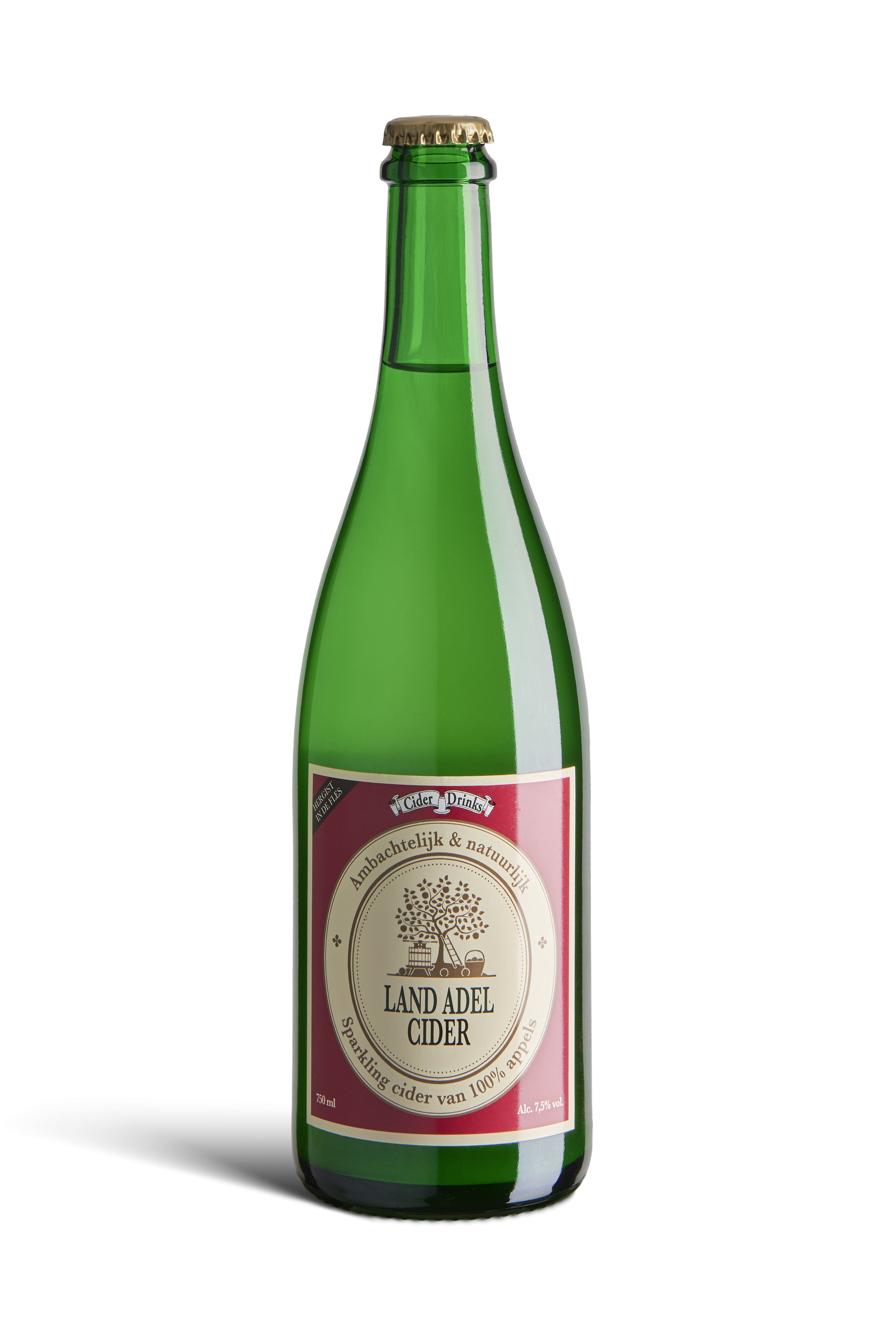 Land Adel Cider 0,75 ltr.: - Land adel cider tbv papieren print met schaduwwerking - 982380